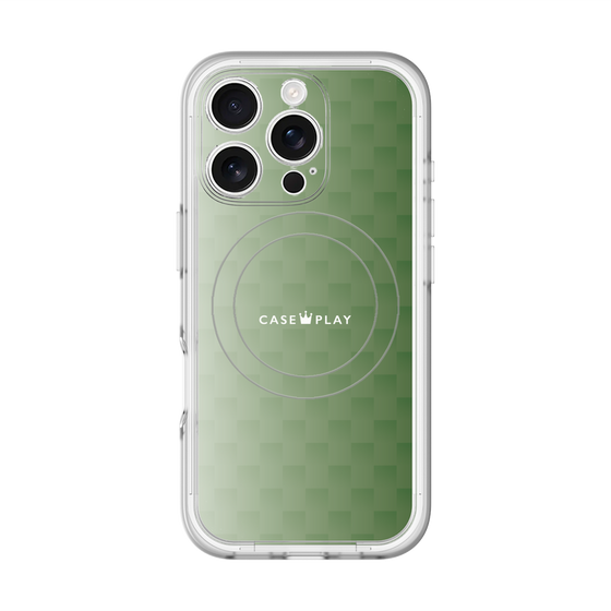 スリムプロテクションプレミアムケース with MagSafe［ CASEPLAY Check - Green ］