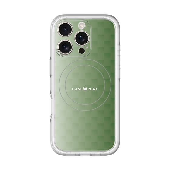 スリムプロテクションプレミアムケース with MagSafe［ CASEPLAY Check - Green ］