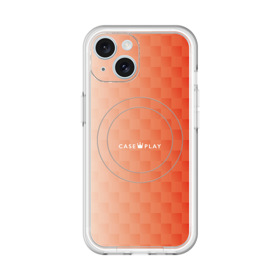 スリムプロテクションプレミアムケース with MagSafe［ CASEPLAY Check - Orange ］