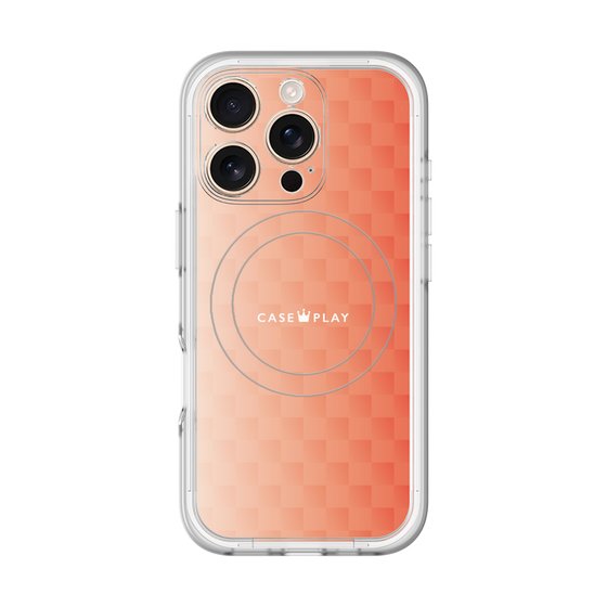 スリムプロテクションプレミアムケース with MagSafe［ CASEPLAY Check - Orange ］