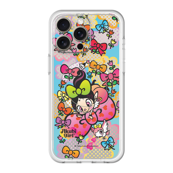 スリムプロテクションプレミアムケース with MagSafe［ アクビガール - フラワーリボン ］
