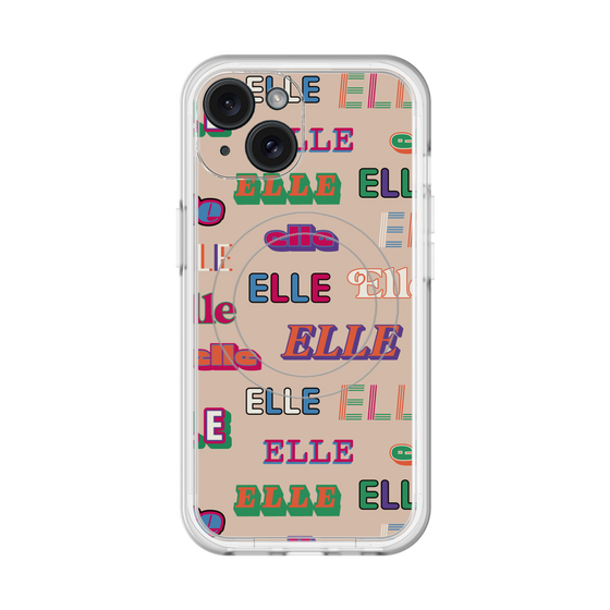スリムプロテクションプレミアムケース with MagSafe［ ELLE - ミックスロゴ ］