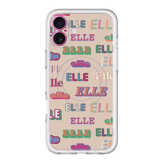 スリムプロテクションプレミアムケース with MagSafe［ ELLE - ミックスロゴ ］