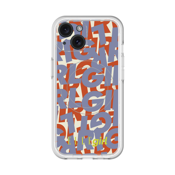 スリムプロテクションプレミアムケース with MagSafe［ ELLEgirl - ミックスロゴ - Purple ］