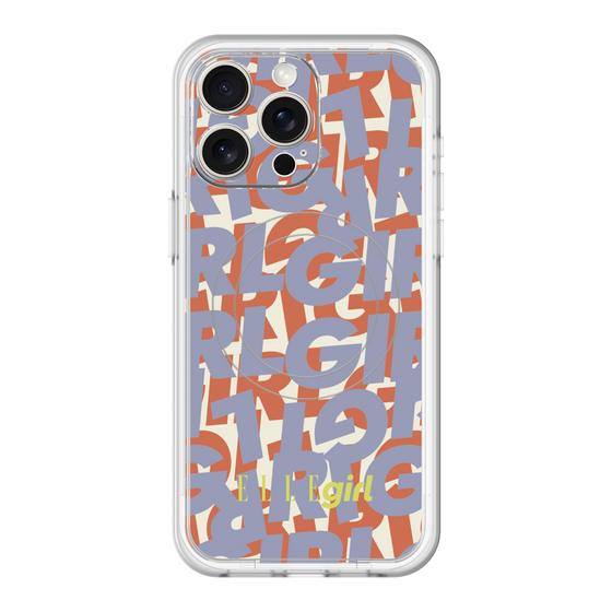 スリムプロテクションプレミアムケース with MagSafe［ ELLEgirl - ミックスロゴ - Purple ］