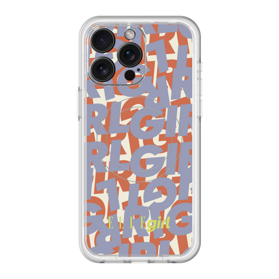 スリムプロテクションプレミアムケース with MagSafe［ ELLEgirl - ミックスロゴ - Purple ］