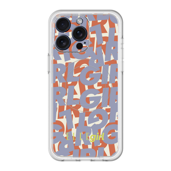 スリムプロテクションプレミアムケース with MagSafe［ ELLEgirl - ミックスロゴ - Purple ］