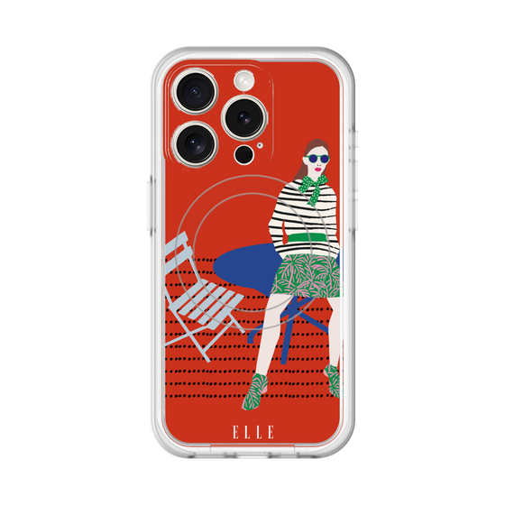 スリムプロテクションプレミアムケース with MagSafe［ ELLE - パリジェンヌ - レッド ］