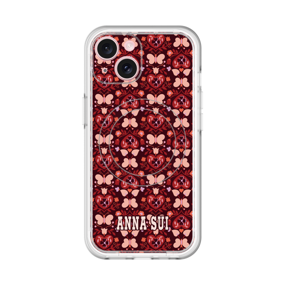 スリムプロテクションプレミアムケース with MagSafe［ ANNA SUI - バタフライハーツ - レッド ］