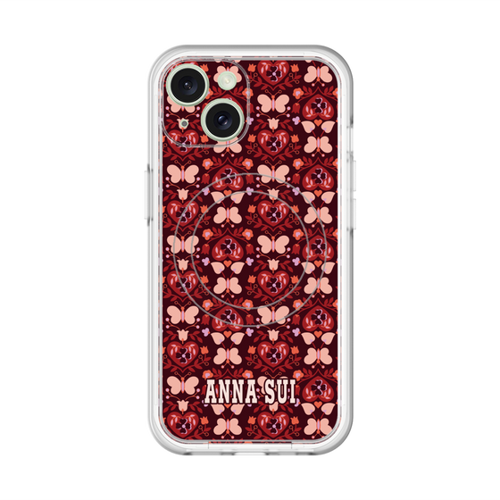 スリムプロテクションプレミアムケース with MagSafe［ ANNA SUI - バタフライハーツ - レッド ］