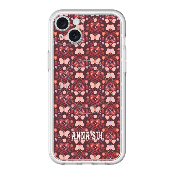 スリムプロテクションプレミアムケース with MagSafe［ ANNA SUI - バタフライハーツ - レッド ］