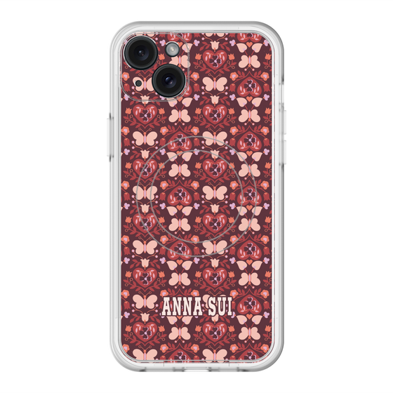スリムプロテクションプレミアムケース with MagSafe［ ANNA SUI - バタフライハーツ - レッド ］
