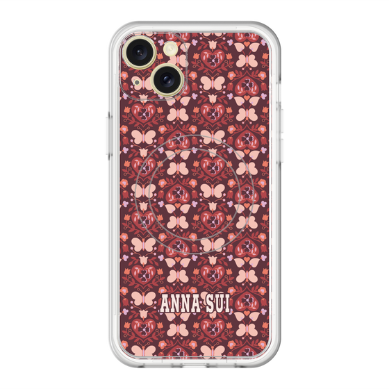 スリムプロテクションプレミアムケース with MagSafe［ ANNA SUI - バタフライハーツ - レッド ］