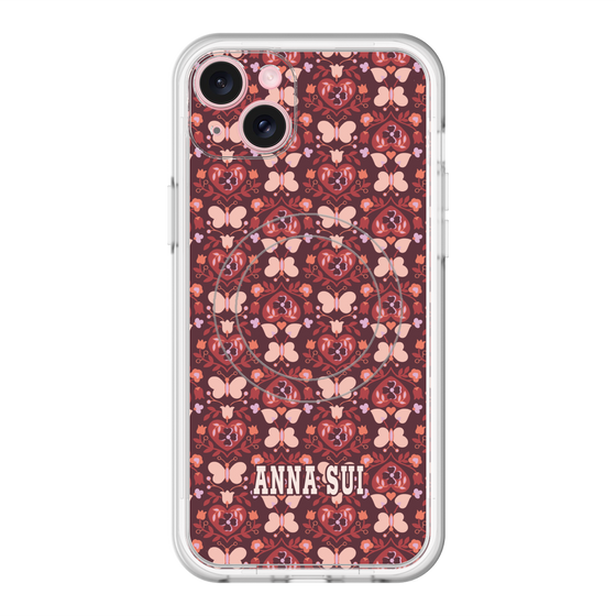 スリムプロテクションプレミアムケース with MagSafe［ ANNA SUI - バタフライハーツ - レッド ］