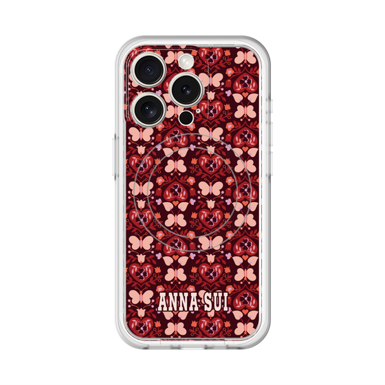 スリムプロテクションプレミアムケース with MagSafe［ ANNA SUI - バタフライハーツ - レッド ］