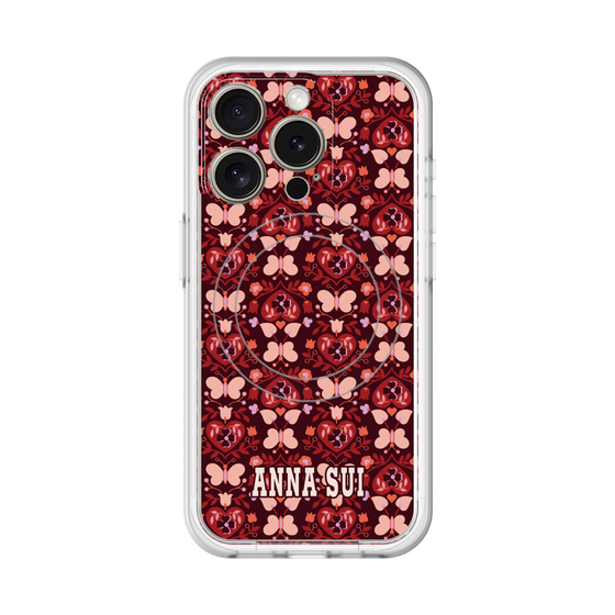 スリムプロテクションプレミアムケース with MagSafe［ ANNA SUI - バタフライハーツ - レッド ］