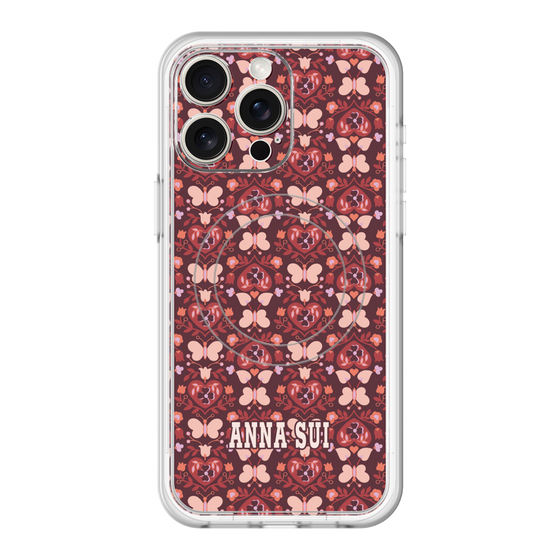 スリムプロテクションプレミアムケース with MagSafe［ ANNA SUI - バタフライハーツ - レッド ］