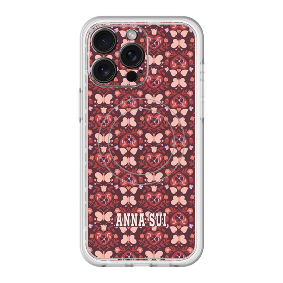 スリムプロテクションプレミアムケース with MagSafe［ ANNA SUI - バタフライハーツ - レッド ］