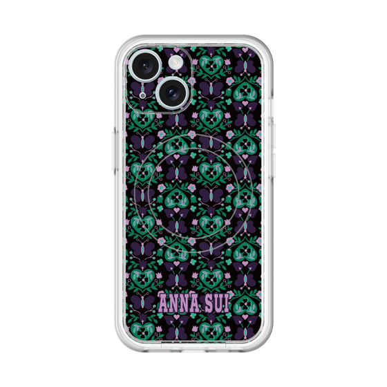スリムプロテクションプレミアムケース with MagSafe［ ANNA SUI - バタフライハーツ - グリーン ］