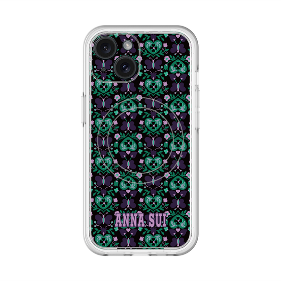 スリムプロテクションプレミアムケース with MagSafe［ ANNA SUI - バタフライハーツ - グリーン ］