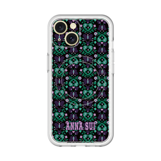 スリムプロテクションプレミアムケース with MagSafe［ ANNA SUI - バタフライハーツ - グリーン ］