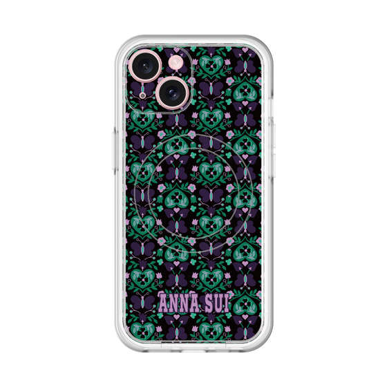 スリムプロテクションプレミアムケース with MagSafe［ ANNA SUI - バタフライハーツ - グリーン ］
