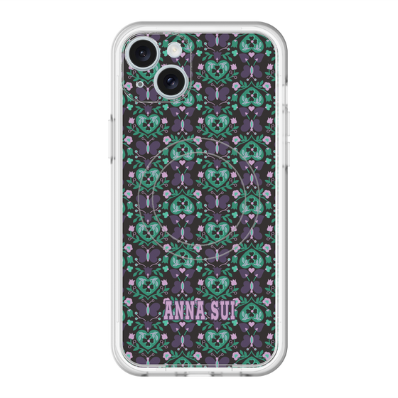 スリムプロテクションプレミアムケース with MagSafe［ ANNA SUI - バタフライハーツ - グリーン ］