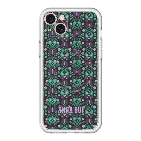 スリムプロテクションプレミアムケース with MagSafe［ ANNA SUI - バタフライハーツ - グリーン ］