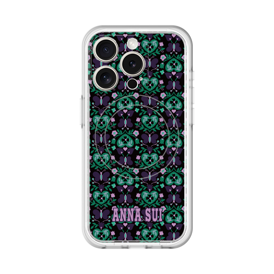 スリムプロテクションプレミアムケース with MagSafe［ ANNA SUI - バタフライハーツ - グリーン ］