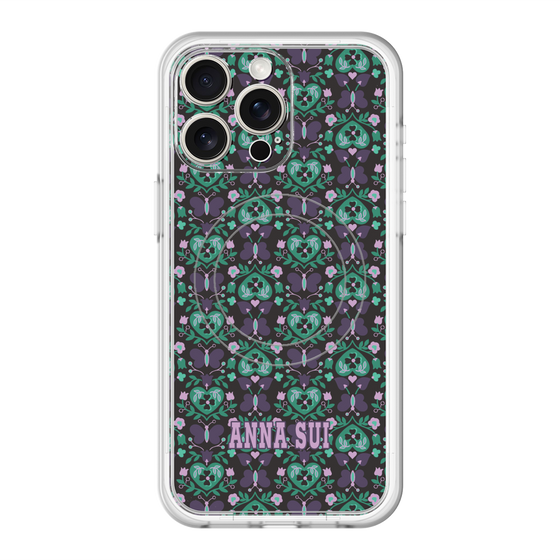 スリムプロテクションプレミアムケース with MagSafe［ ANNA SUI - バタフライハーツ - グリーン ］