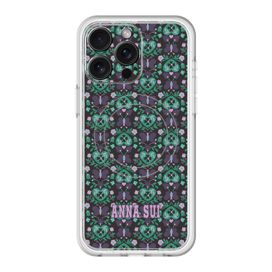 スリムプロテクションプレミアムケース with MagSafe［ ANNA SUI - バタフライハーツ - グリーン ］