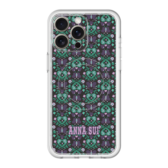 スリムプロテクションプレミアムケース with MagSafe［ ANNA SUI - バタフライハーツ - グリーン ］