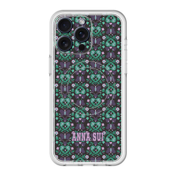 スリムプロテクションプレミアムケース with MagSafe［ ANNA SUI - バタフライハーツ - グリーン ］