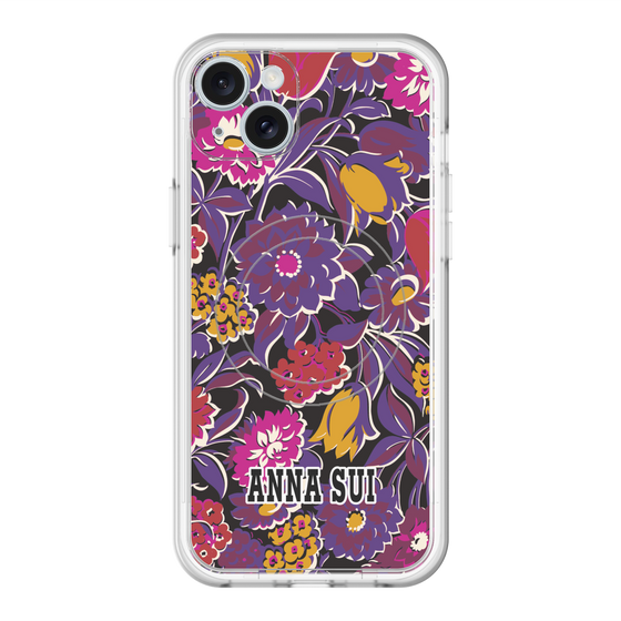 スリムプロテクションプレミアムケース with MagSafe［ ANNA SUI - ガーデンフワラー - マゼンタ ］