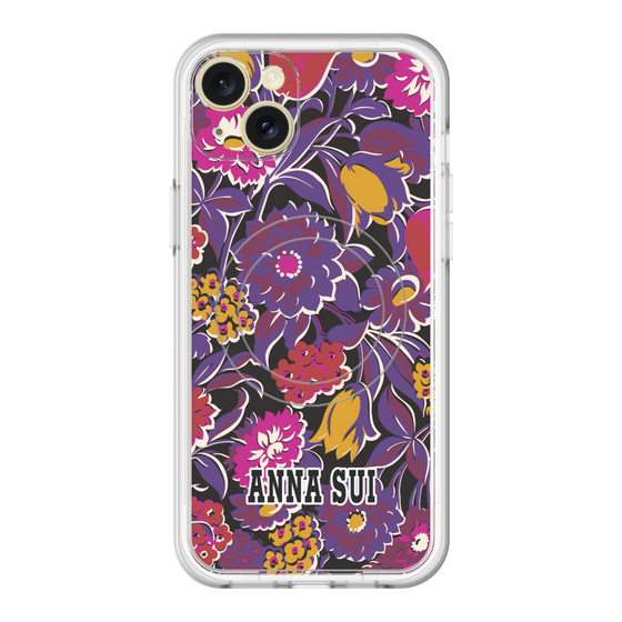 スリムプロテクションプレミアムケース with MagSafe［ ANNA SUI - ガーデンフワラー - マゼンタ ］