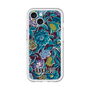 スリムプロテクションプレミアムケース with MagSafe［ ANNA SUI - ガーデンフワラー - シアン ］