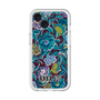 スリムプロテクションプレミアムケース with MagSafe［ ANNA SUI - ガーデンフワラー - シアン ］