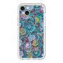 スリムプロテクションプレミアムケース with MagSafe［ ANNA SUI - ガーデンフワラー - シアン ］