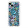 スリムプロテクションプレミアムケース with MagSafe［ ANNA SUI - ガーデンフワラー - シアン ］
