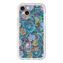 スリムプロテクションプレミアムケース with MagSafe［ ANNA SUI - ガーデンフワラー - シアン ］