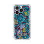 スリムプロテクションプレミアムケース with MagSafe［ ANNA SUI - ガーデンフワラー - シアン ］