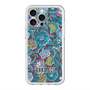 スリムプロテクションプレミアムケース with MagSafe［ ANNA SUI - ガーデンフワラー - シアン ］
