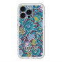 スリムプロテクションプレミアムケース with MagSafe［ ANNA SUI - ガーデンフワラー - シアン ］