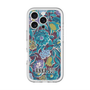 スリムプロテクションプレミアムケース with MagSafe［ ANNA SUI - ガーデンフワラー - シアン ］