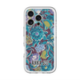 スリムプロテクションプレミアムケース with MagSafe［ ANNA SUI - ガーデンフワラー - シアン ］