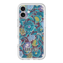 スリムプロテクションプレミアムケース with MagSafe［ ANNA SUI - ガーデンフワラー - シアン ］