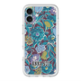 スリムプロテクションプレミアムケース with MagSafe［ ANNA SUI - ガーデンフワラー - シアン ］