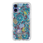 スリムプロテクションプレミアムケース with MagSafe［ ANNA SUI - ガーデンフワラー - シアン ］