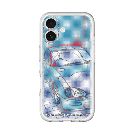 スリムプロテクションプレミアムケース with MagSafe［ CAPPUCCINO Halftone - Blue ］