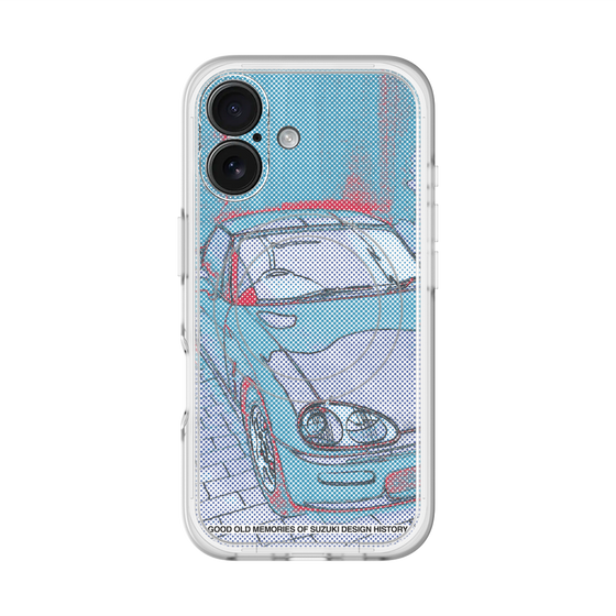 スリムプロテクションプレミアムケース with MagSafe［ CAPPUCCINO Halftone - Blue ］